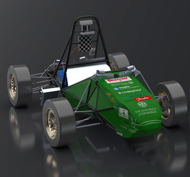 EUFS F1-style race car, green