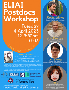 Flyer image for ELIAI Postdocs Workshop 4 April 2023